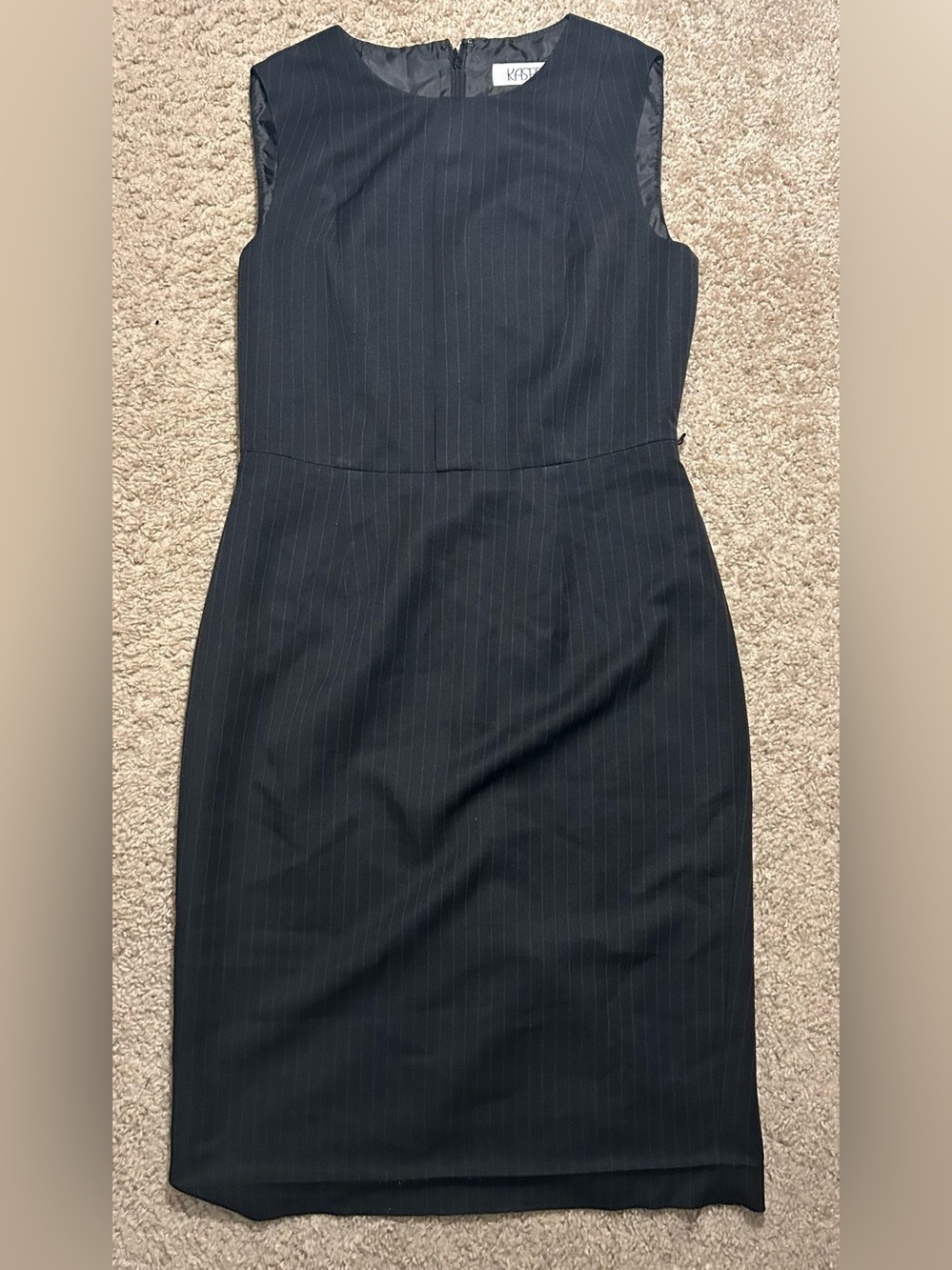 Black and white striped dress